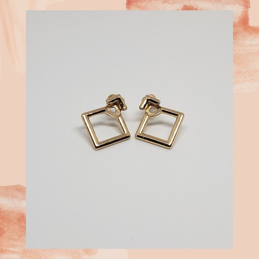 Gia Geo Gold Jacket Earrings